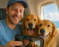 Heartfelt Travel Trend: Dog Selfies With Golden Retrievers Go Viral